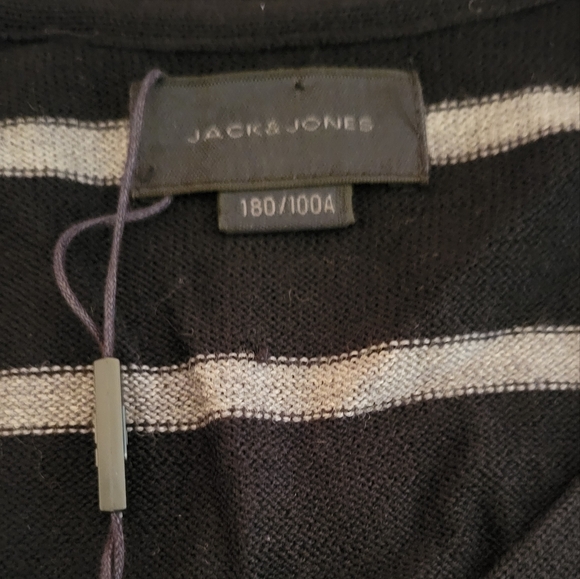 Jack & jones  stripes slim fitting vneck button front cardigan - Picture 13 of 14